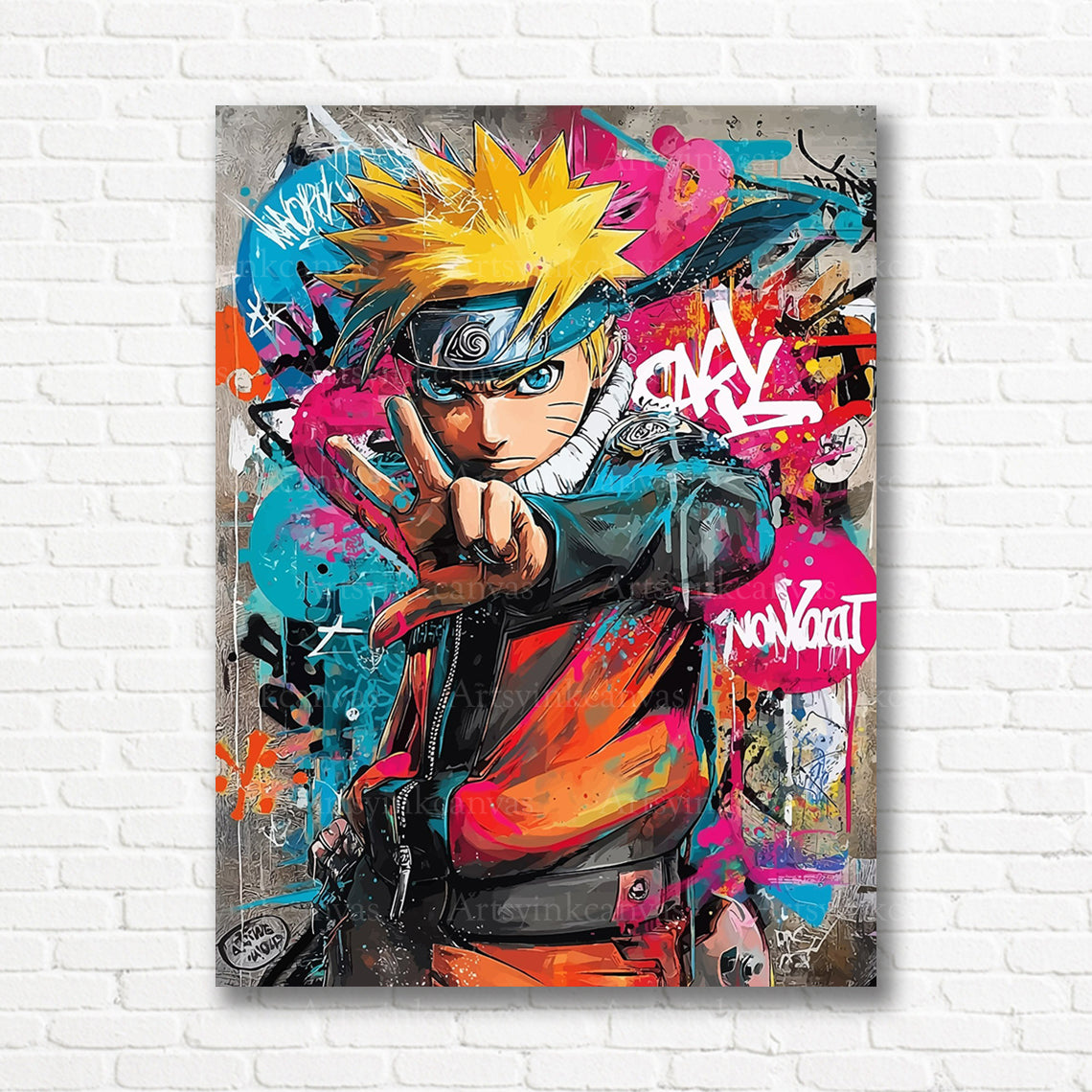 Naruto anime graffiti canvas print