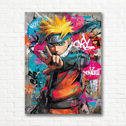 Naruto anime graffiti canvas print