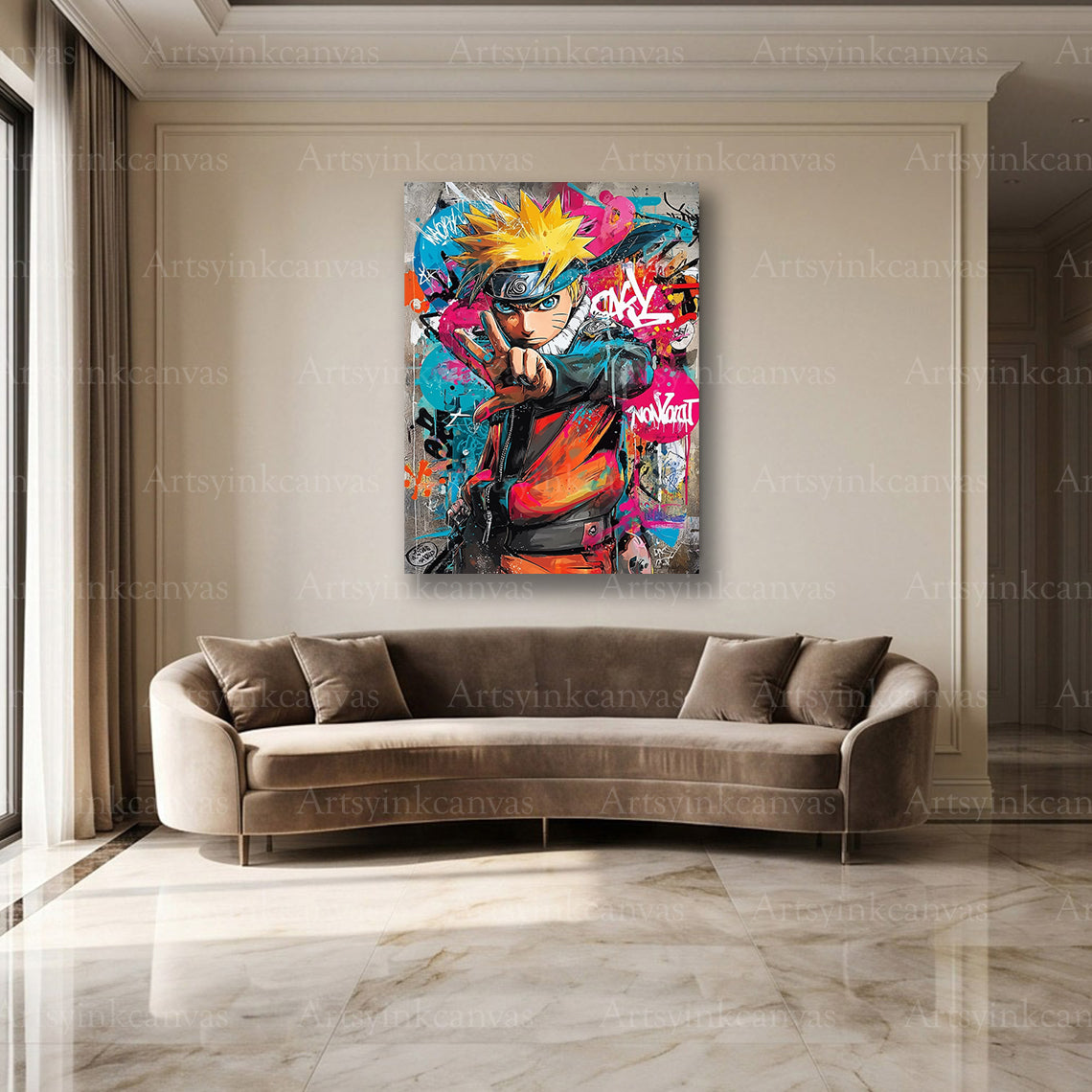 Naruto Uzumaki ninja street art wall decor