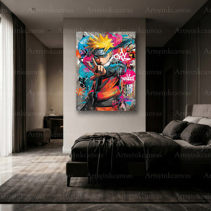 Premium Naruto Uzumaki graffiti wall art