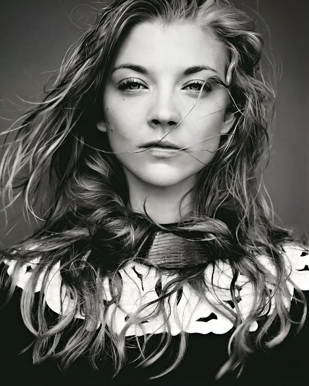 Natalie Dormer black and white portrait canvas wall art for collectors