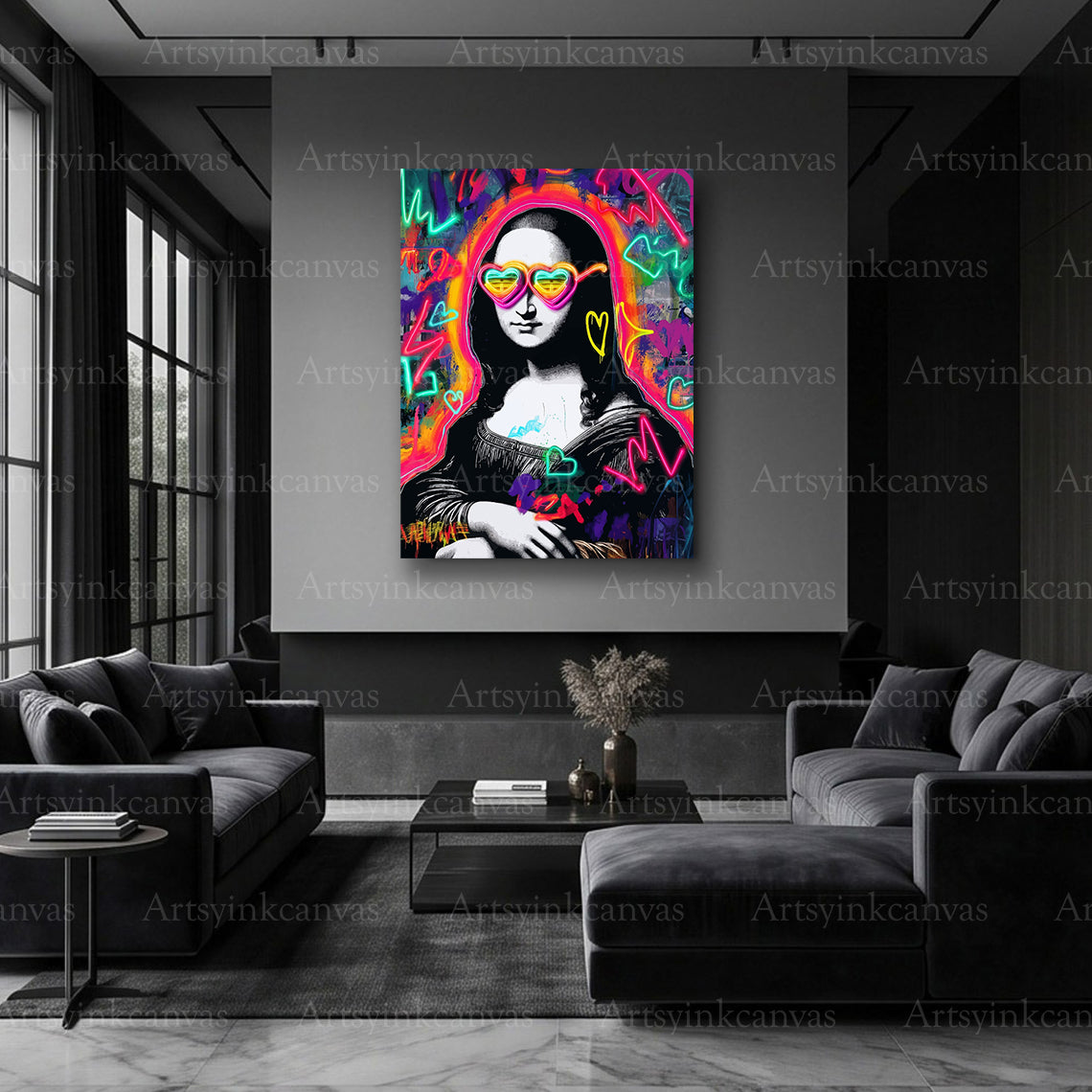 Neon Renaissance Mona Lisa modern artwork