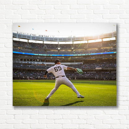 Nestor Cortes Yankees pitching canvas print