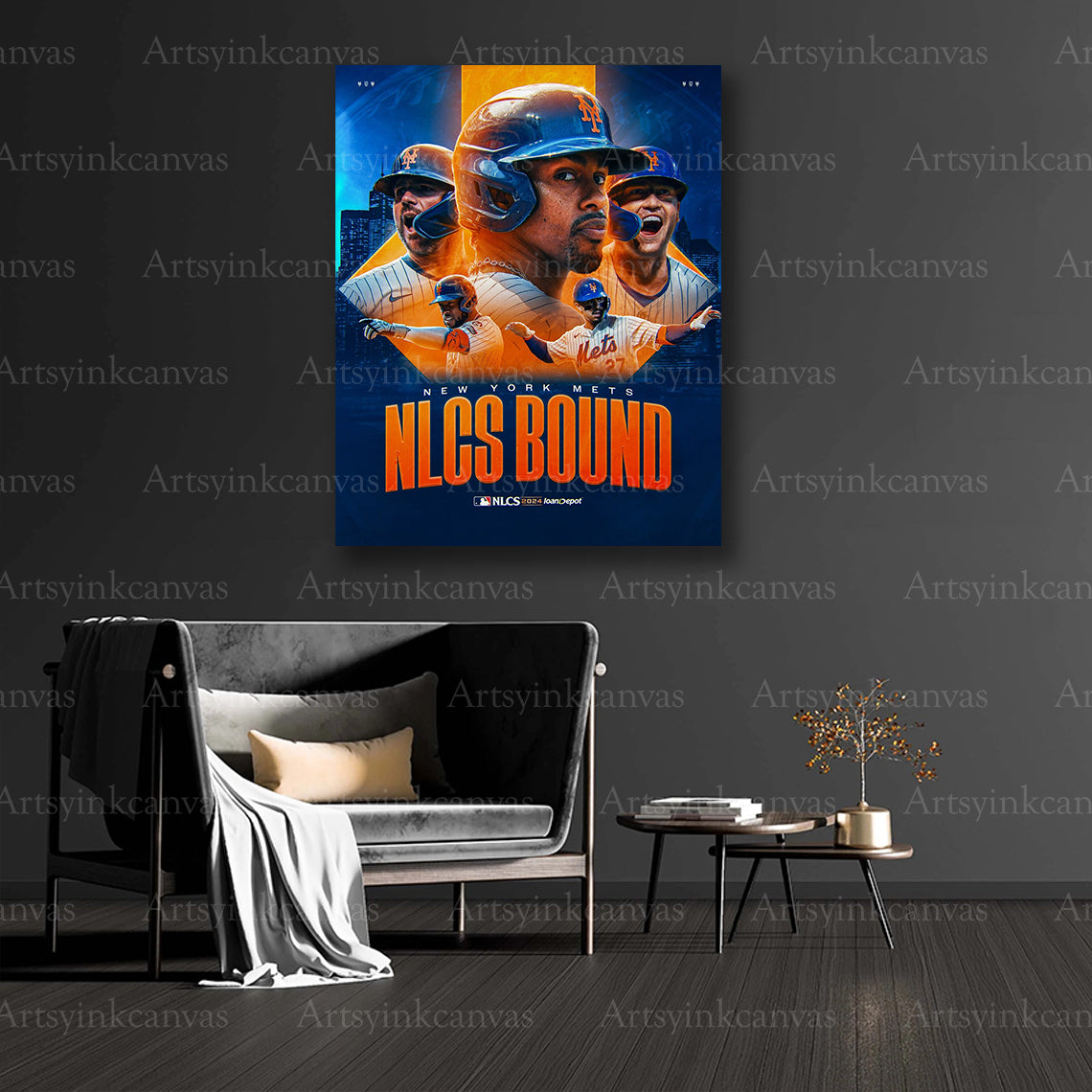 New York Mets championship style collage canvas