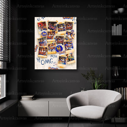Mets baseball moments collection wall decor