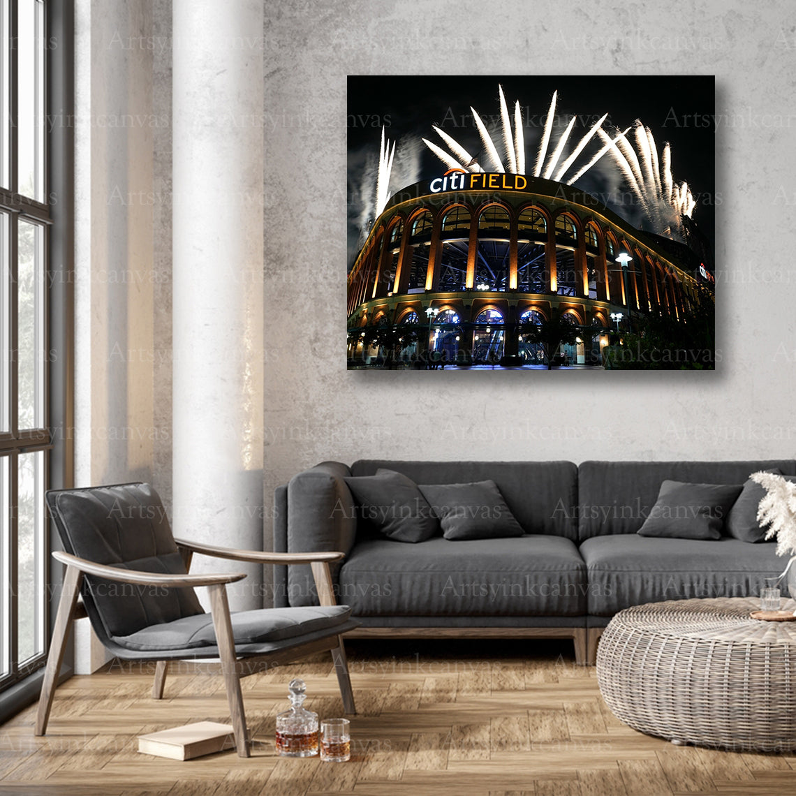 Mets baseball park fireworks wall decor