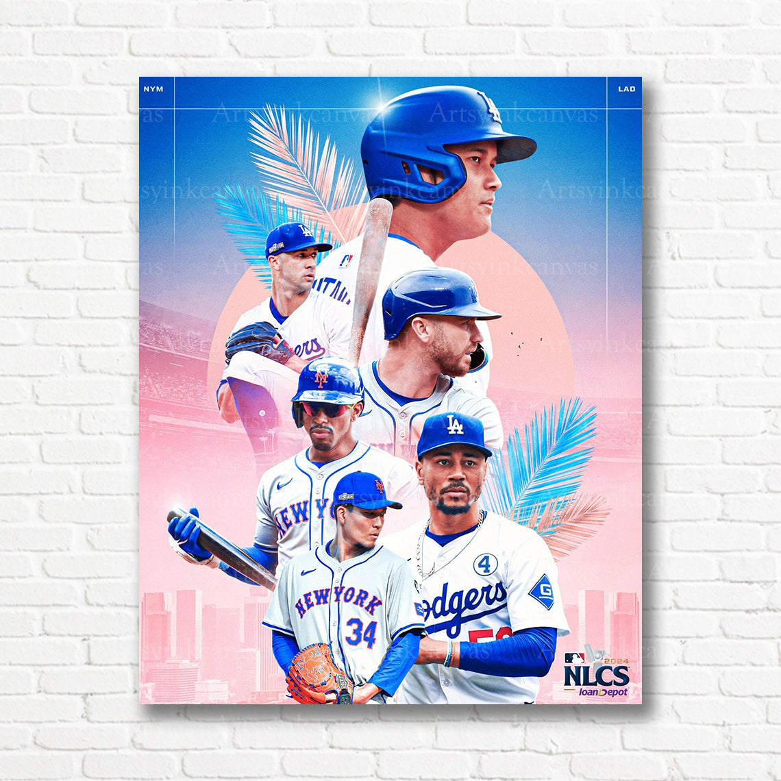Mets Dodgers 2024 NLCS playoff canvas print