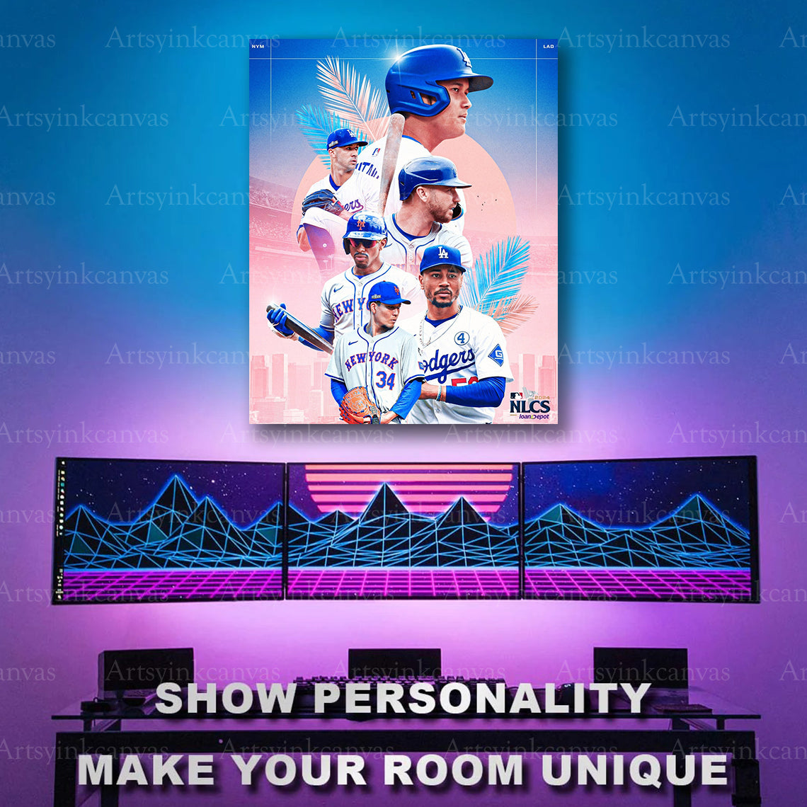 New York Mets Dodgers postseason rivalry artwork