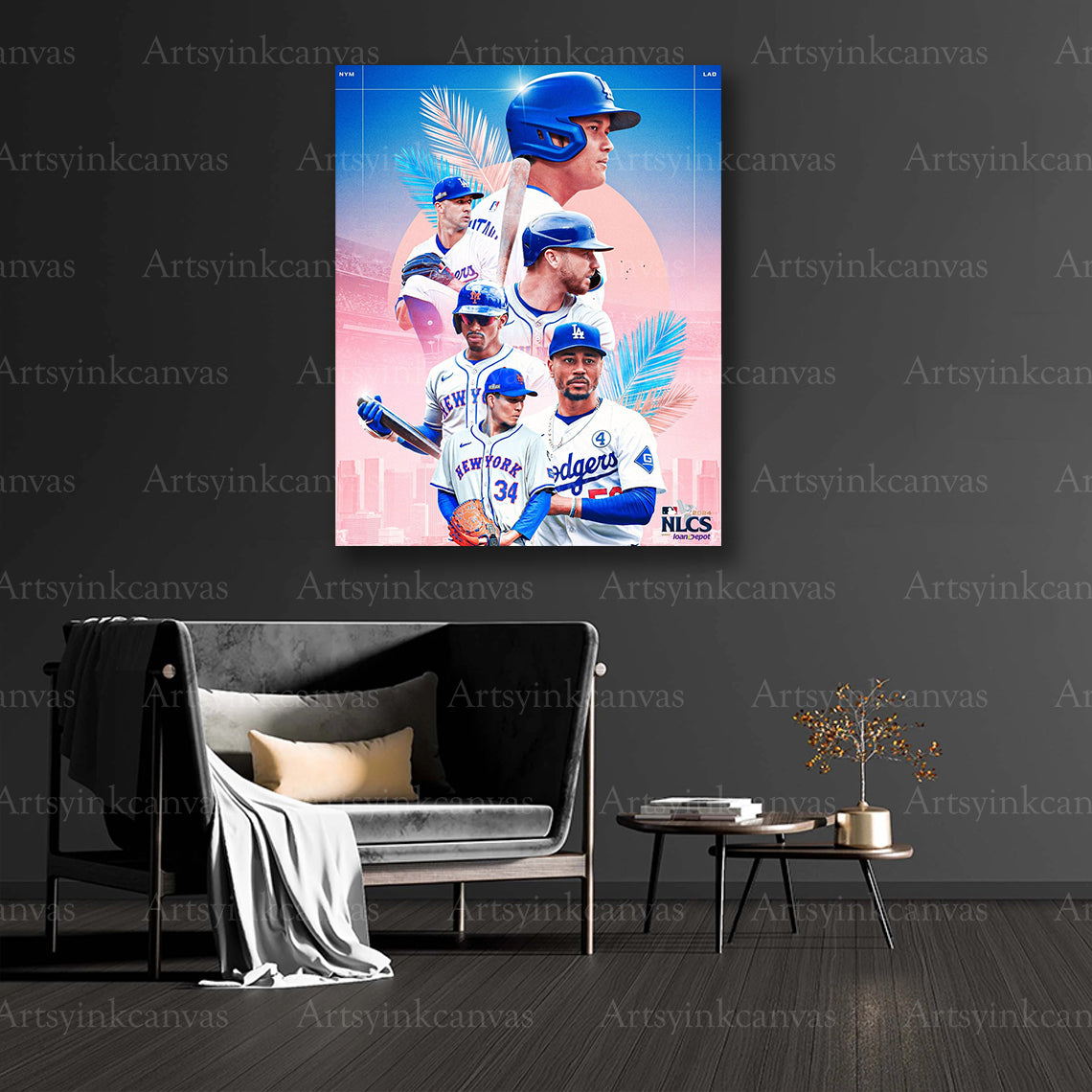 Mets vs Dodgers baseball memories collector canvas