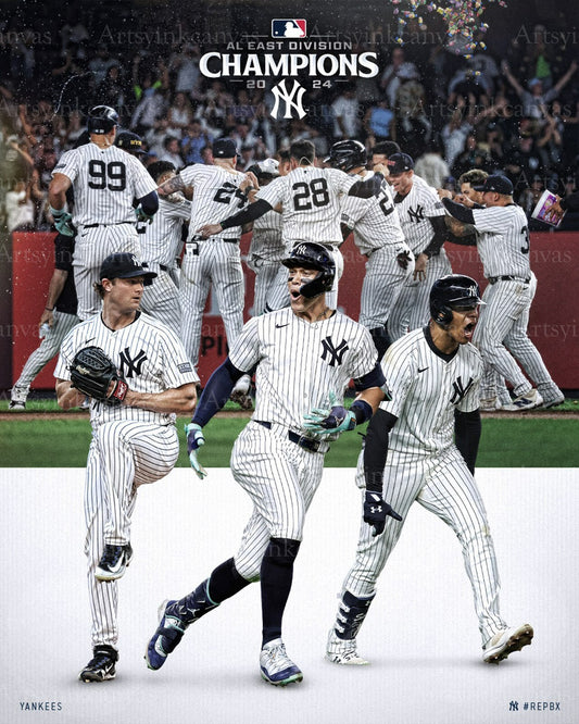 New York Yankees 2024 AL East Division Champions canvas wall art