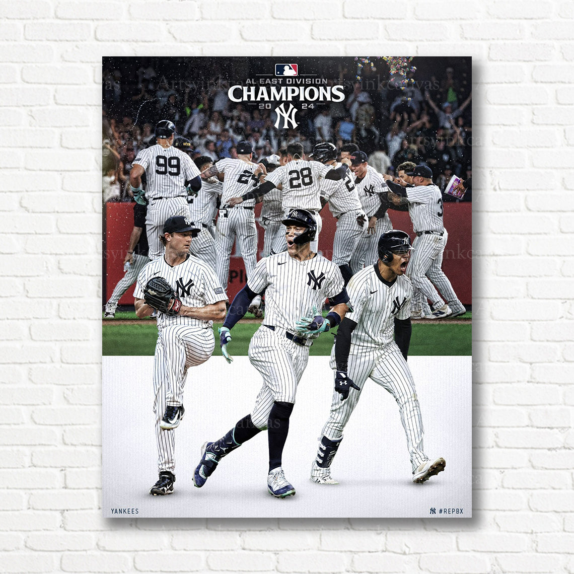 Yankees 2024 AL East championship canvas print