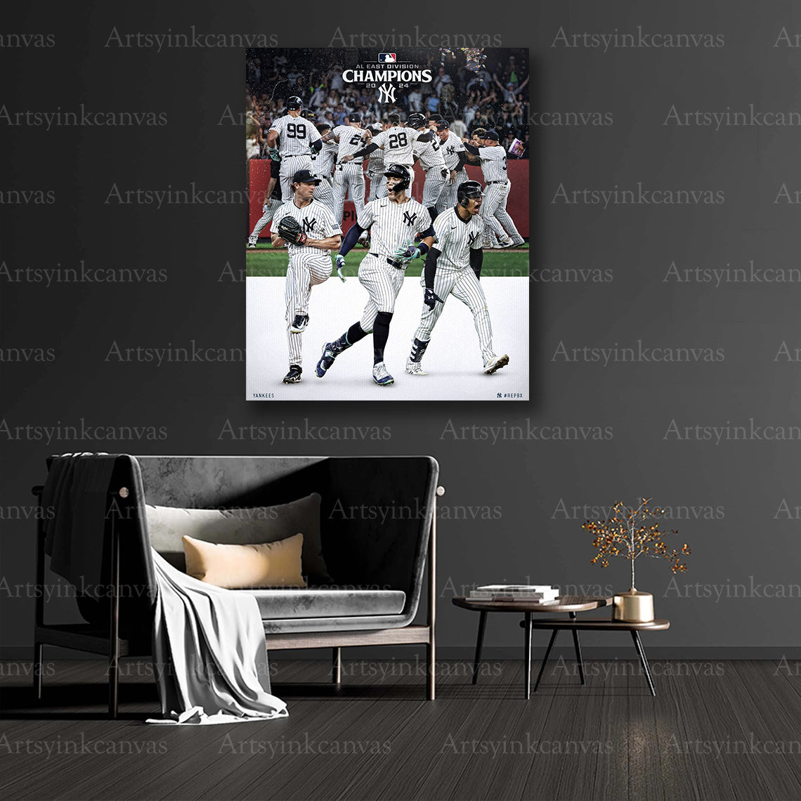 New York Yankees postseason celebration canvas