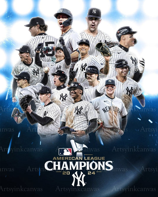 New York Yankees 2024 American League Champions canvas wall art