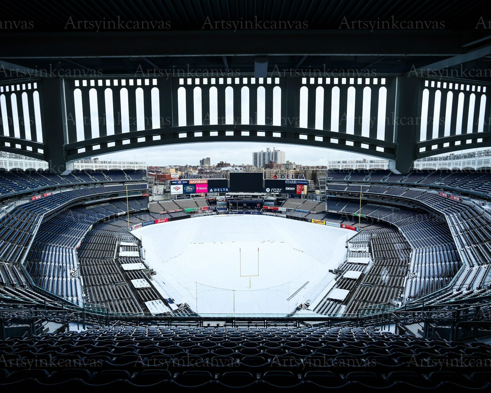 New York Yankees 2025 Snow Day Yankee Stadium canvas wall art