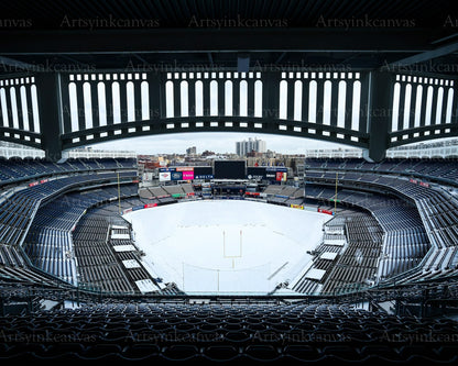 New York Yankees 2025 Snow Day Yankee Stadium canvas wall art