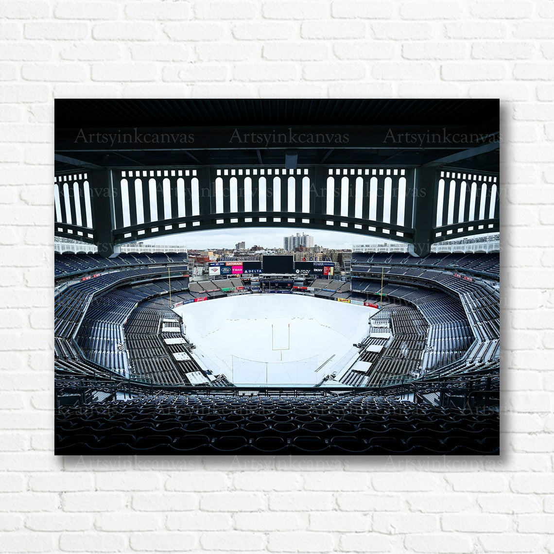 Yankees snow covered Yankee Stadium canvas print