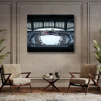 Yankees iconic stadium winter canvas art