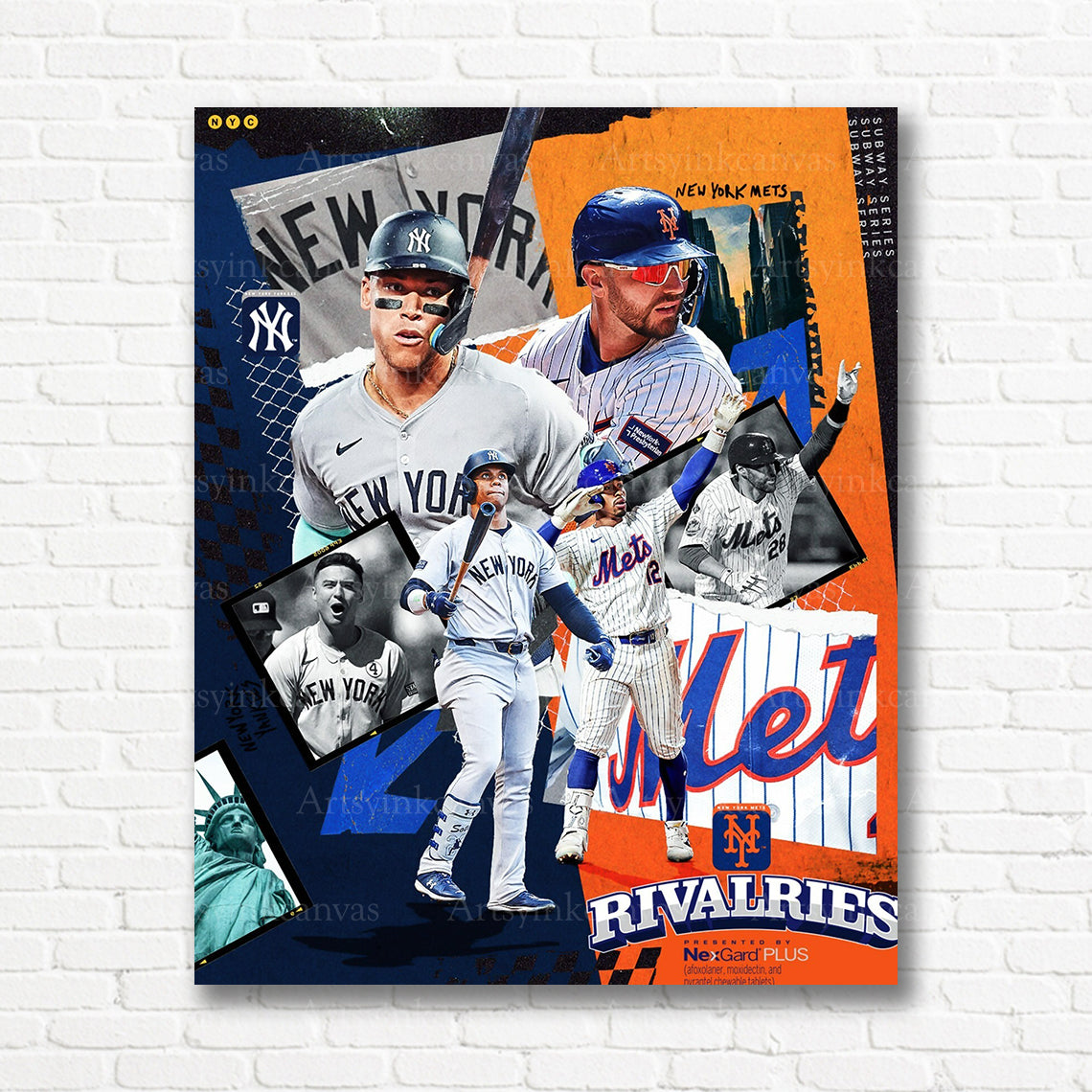Yankees Mets Subway Series rivalry canvas print