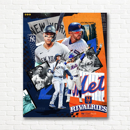 Yankees Mets Subway Series rivalry canvas print