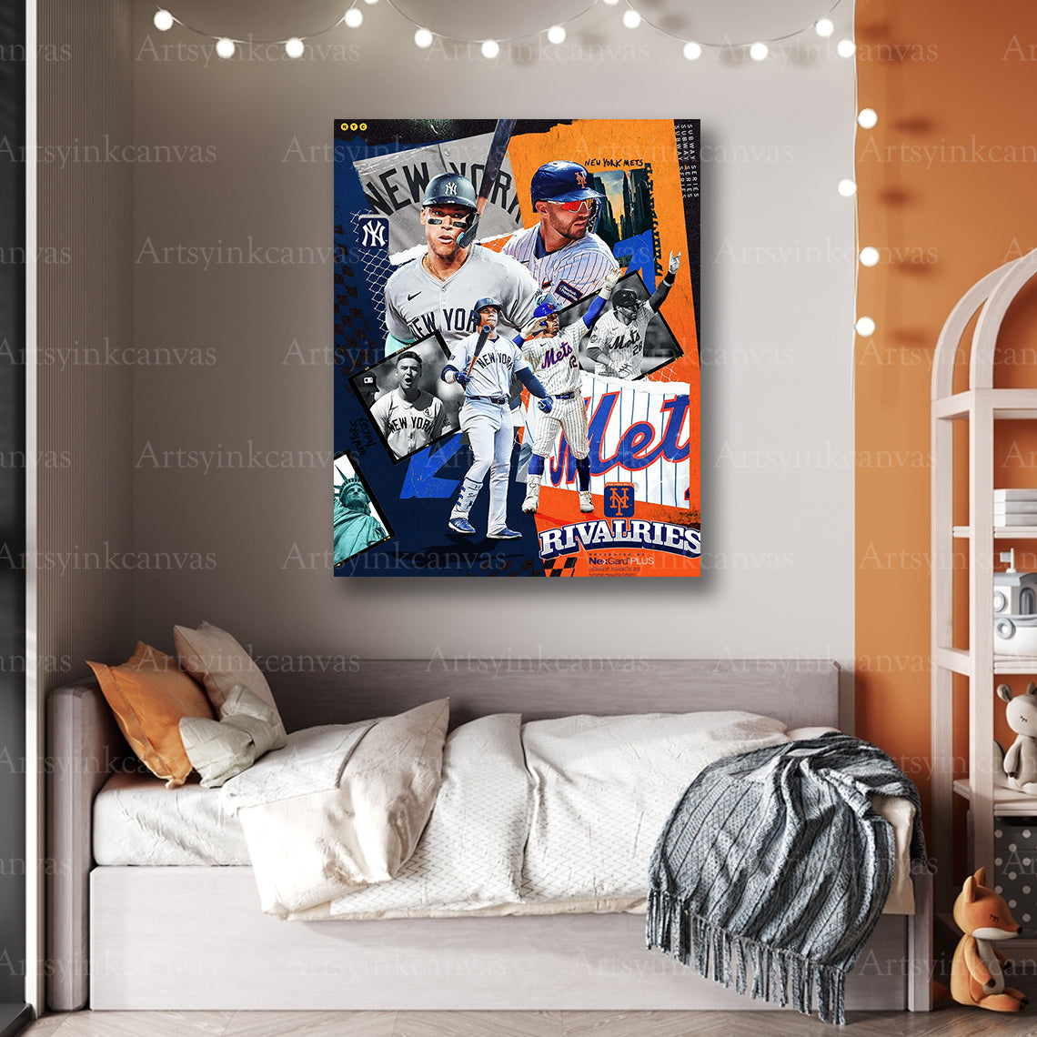 Premium Yankees Mets rivalry canvas art