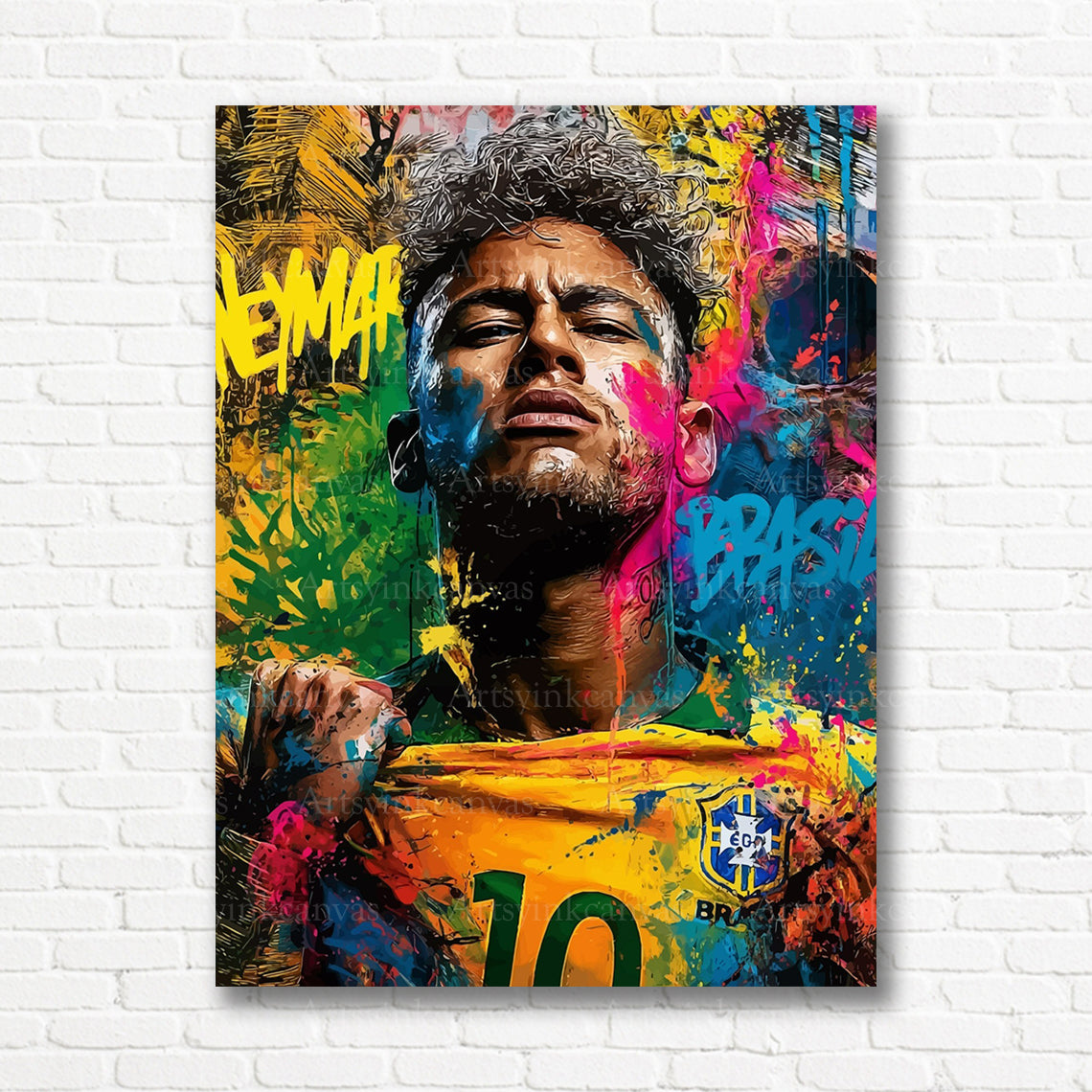 Neymar Brazilian soccer canvas print