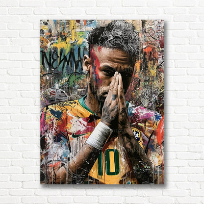 Neymar Jr graffiti canvas print