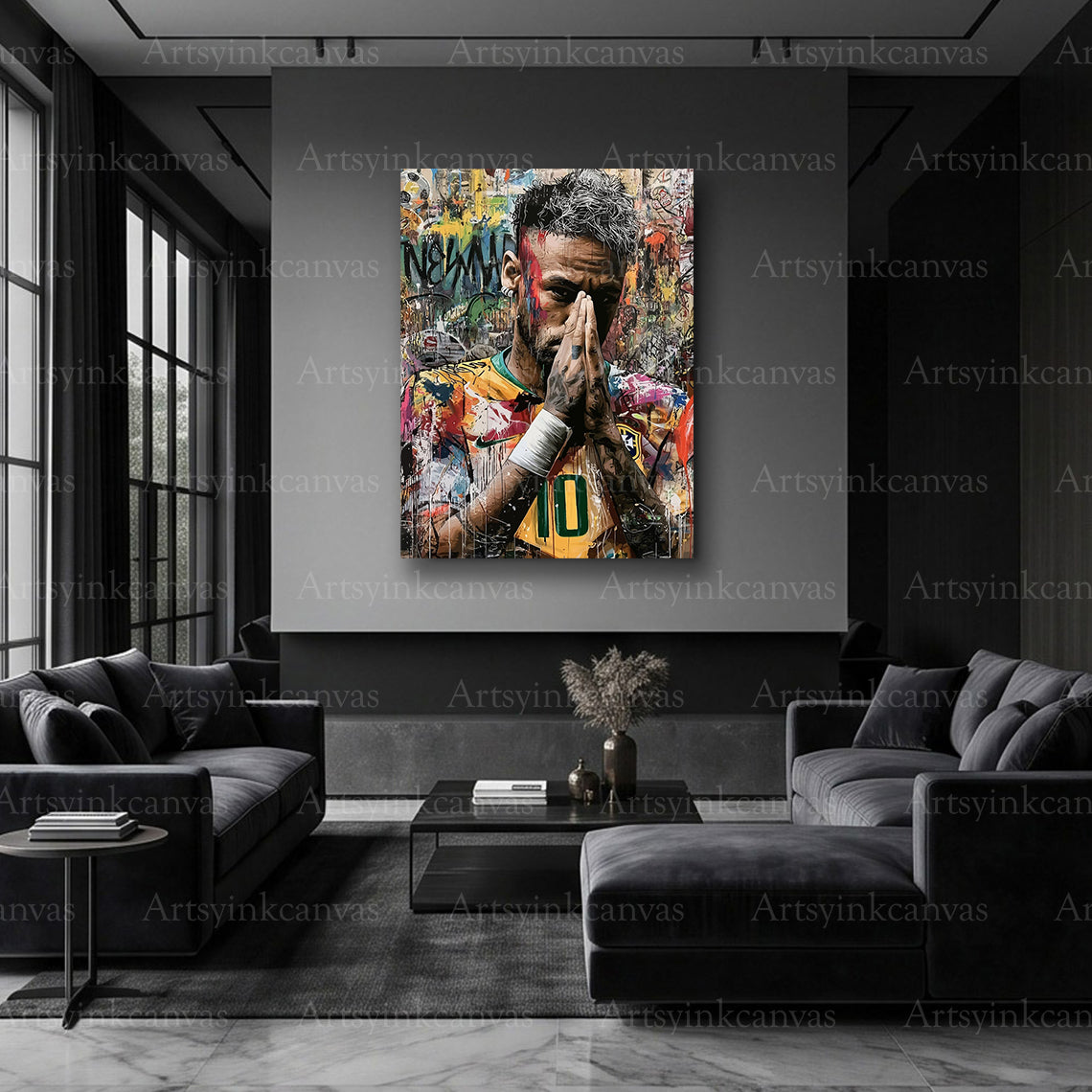 Neymar Jr football street art