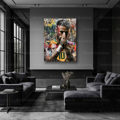 Neymar Jr football street art