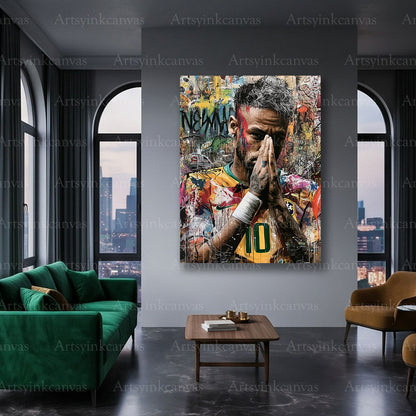 Neymar soccer graffiti artwork