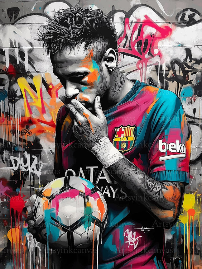 Neymar Jr Magic Touch graffiti canvas wall art