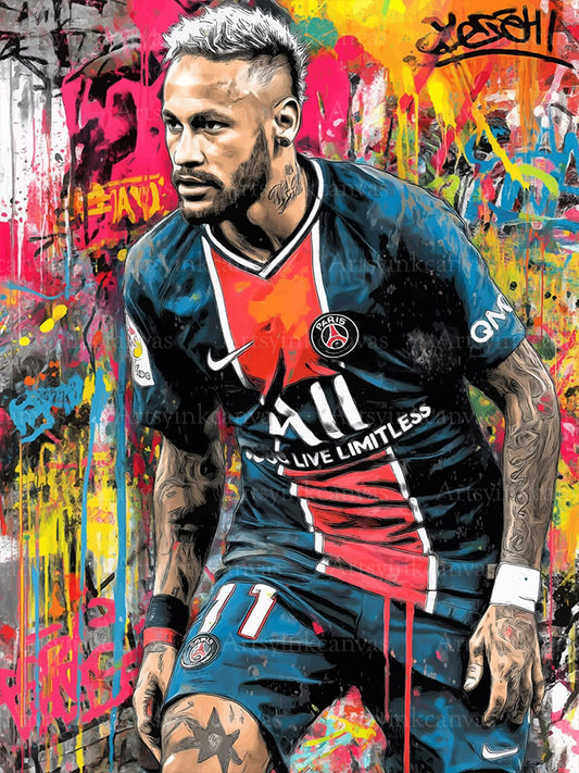 Neymar Jr Street Legend graffiti canvas wall art
