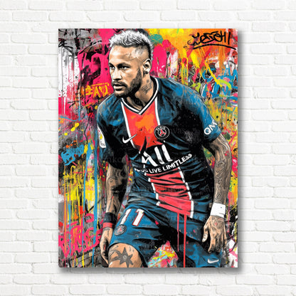 Neymar Jr soccer graffiti canvas print