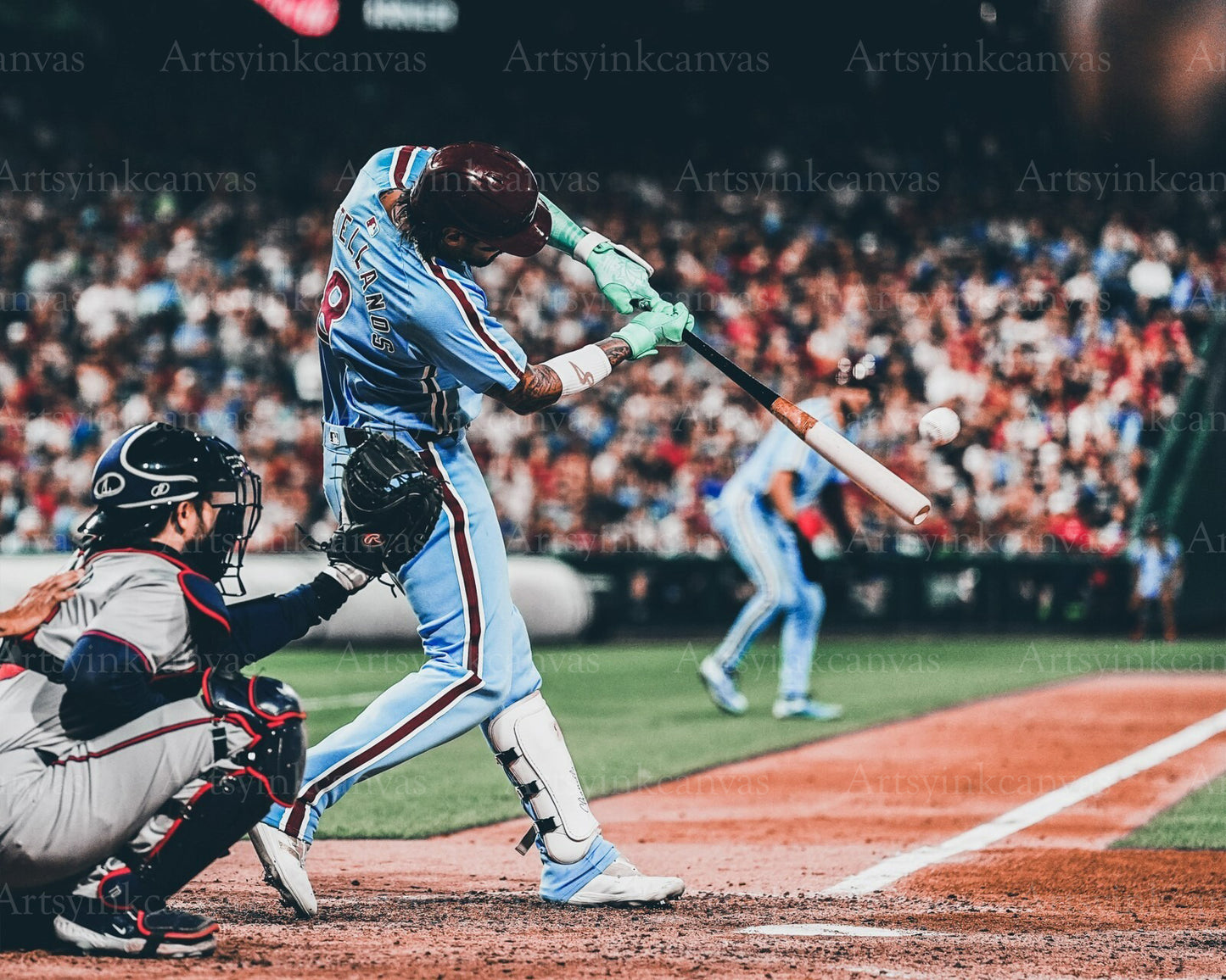 Nick Castellanos home run swing canvas wall art