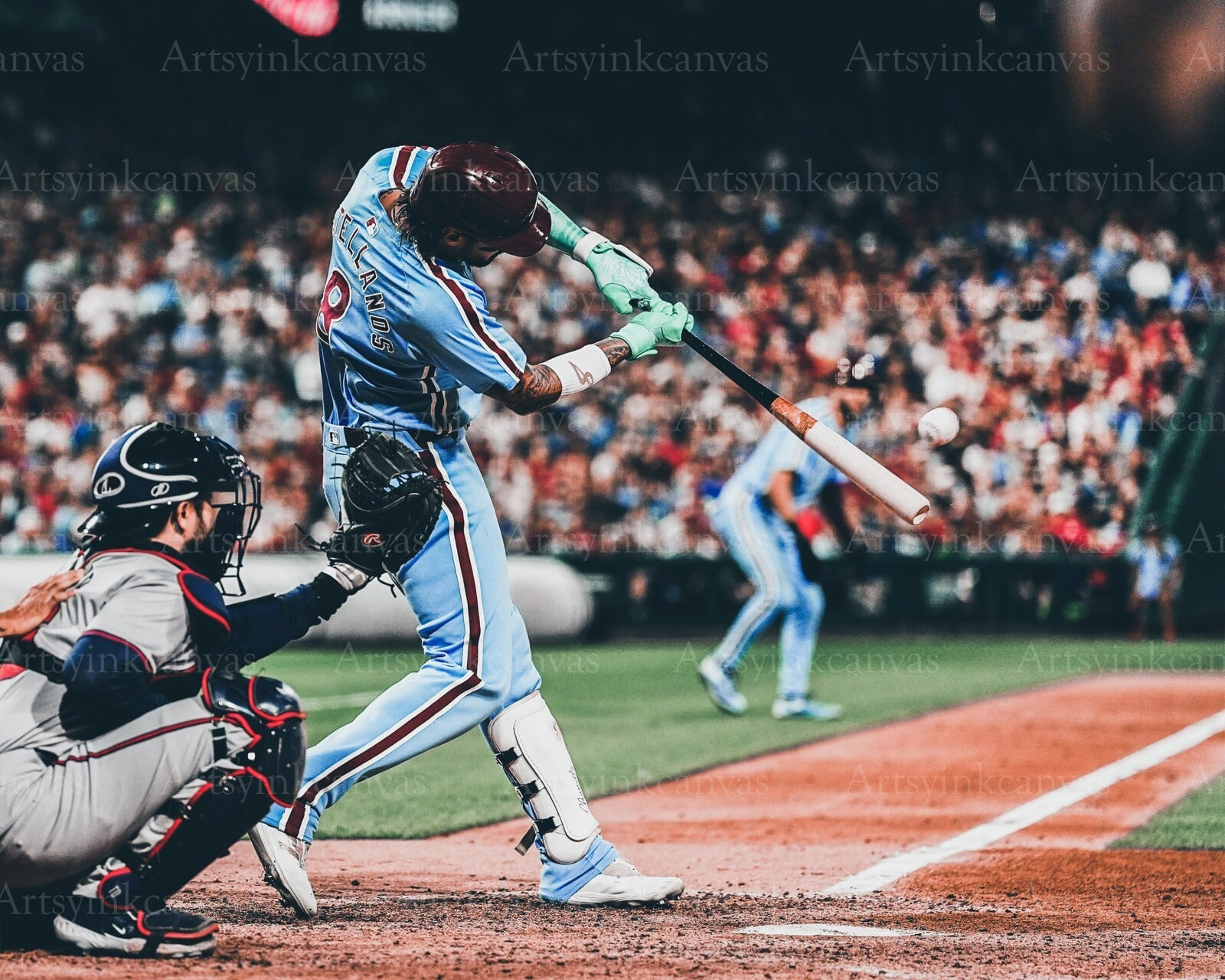 Nick Castellanos home run swing canvas wall art