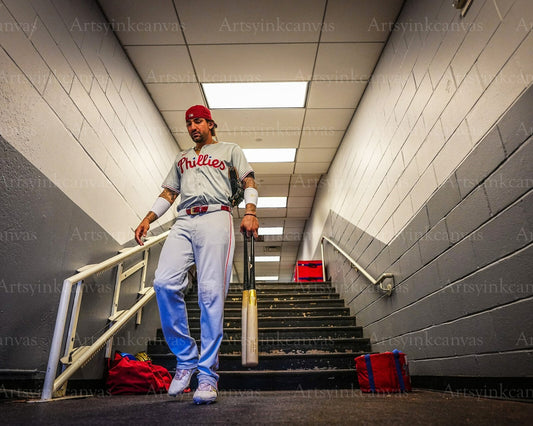 Nick Castellanos stairs walk canvas wall art
