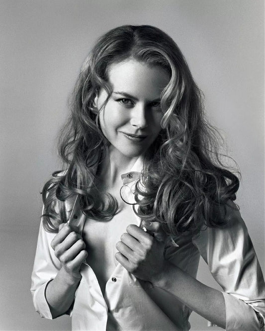 Nicole Kidman Black & White Elegance premium canvas wall art portrait