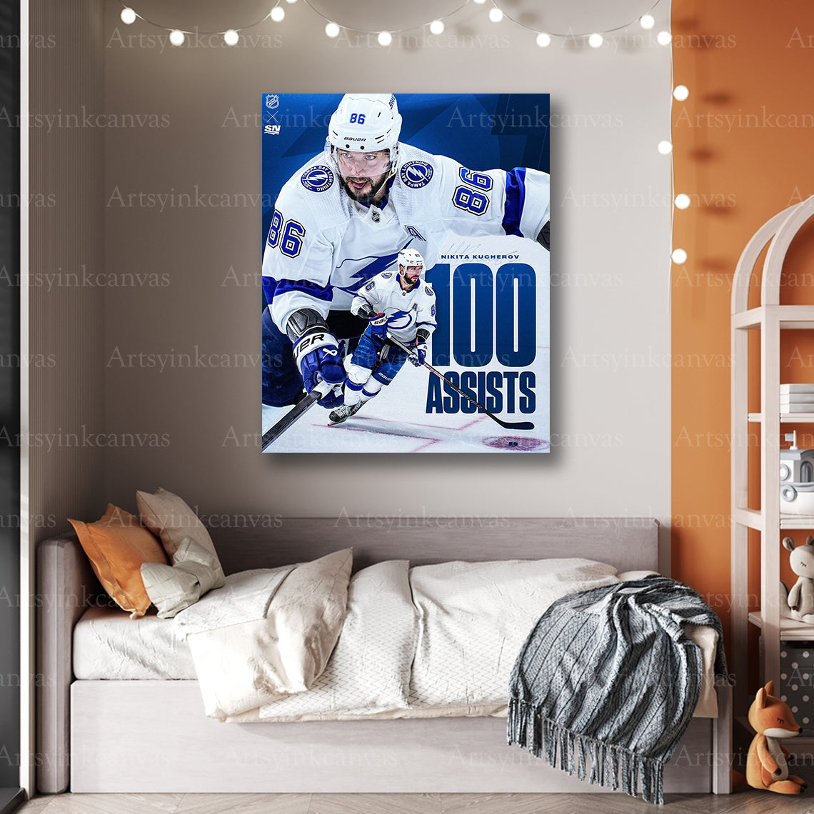 Premium Nikita Kucherov Lightning 100 canvas print