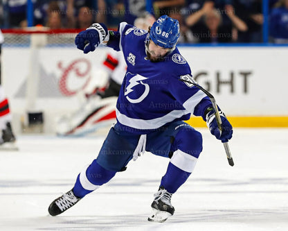 Nikita Kucherov goal celebration Tampa Bay Lightning canvas wall art