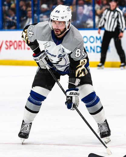 Nikita Kucherov Reverse Retro 2.0 Tampa Bay Lightning canvas wall art