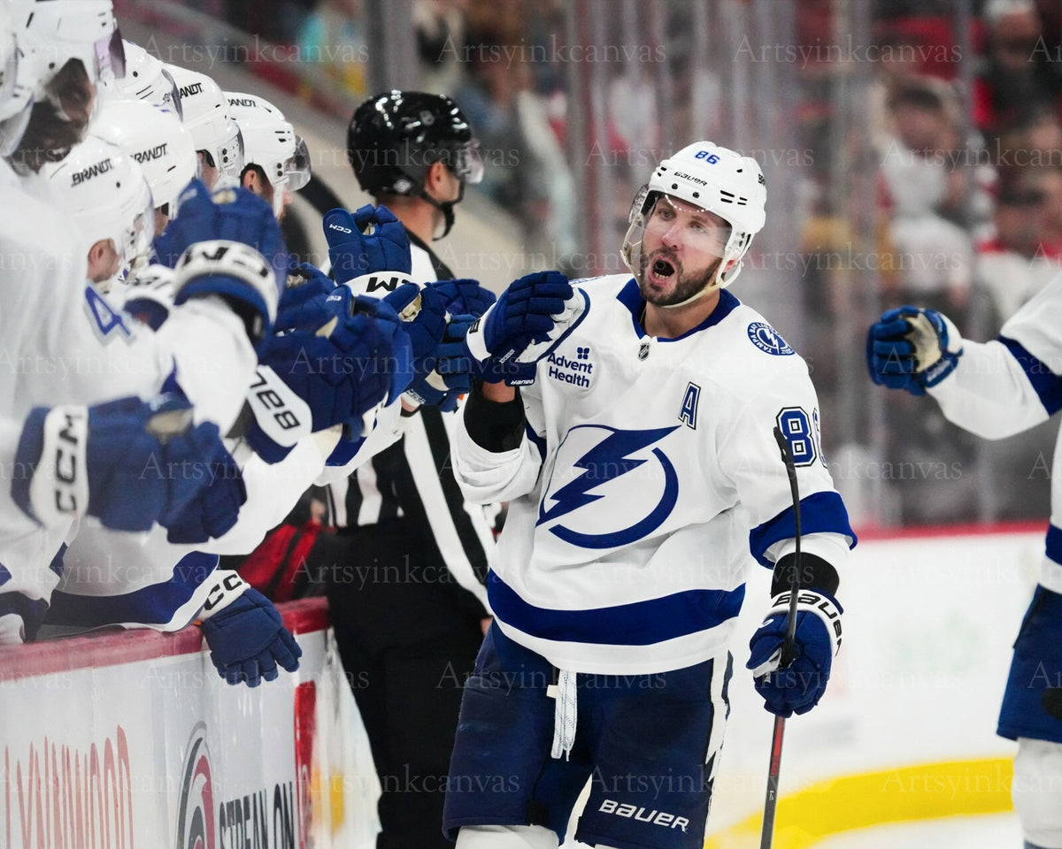 Nikita Kucherov 6th career hat trick Tampa Bay Lightning canvas wall art