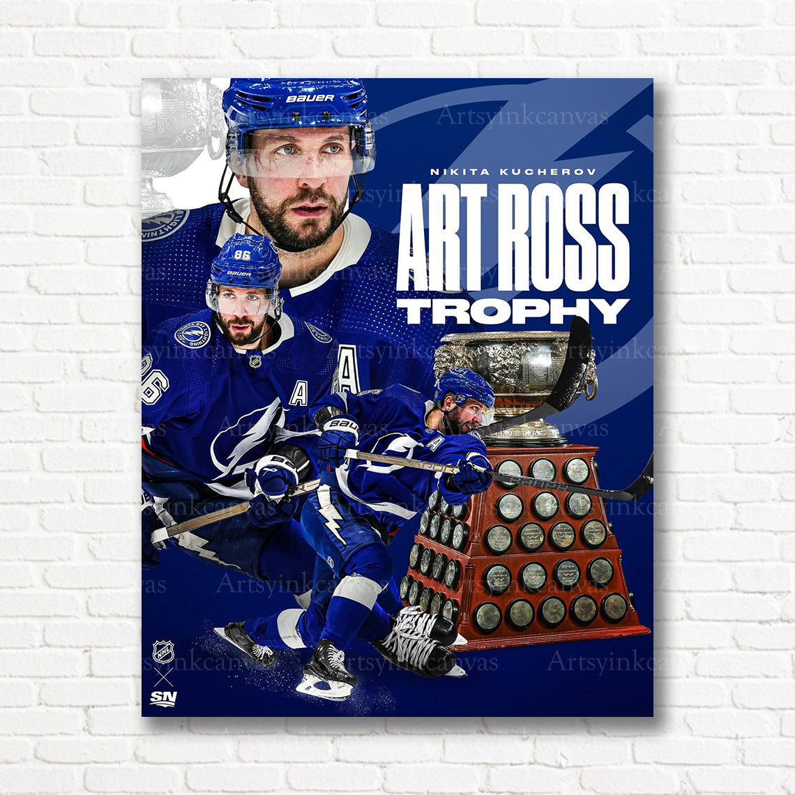 Nikita Kucherov Art Ross Trophy Lightning canvas print