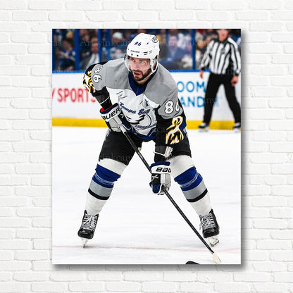 Nikita Kucherov Lightning Reverse Retro 2.0 canvas print