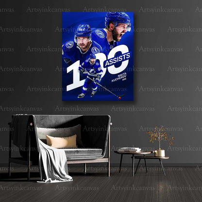 Nikita Kucherov historic assist season collector canvas art