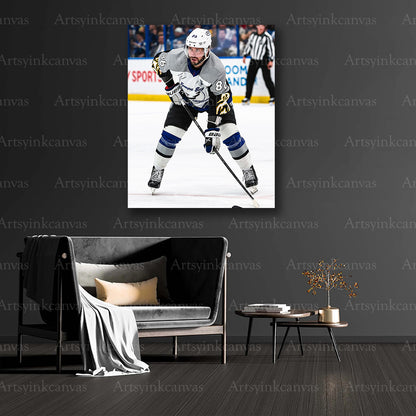 Nikita Kucherov retro hockey collector canvas art