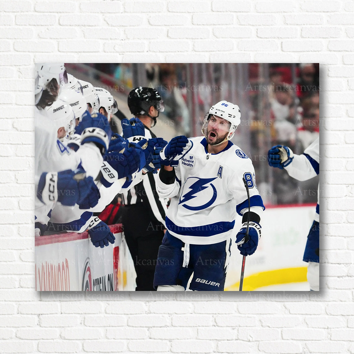 Nikita Kucherov sixth career hat trick Lightning canvas print