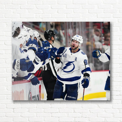 Nikita Kucherov sixth career hat trick Lightning canvas print