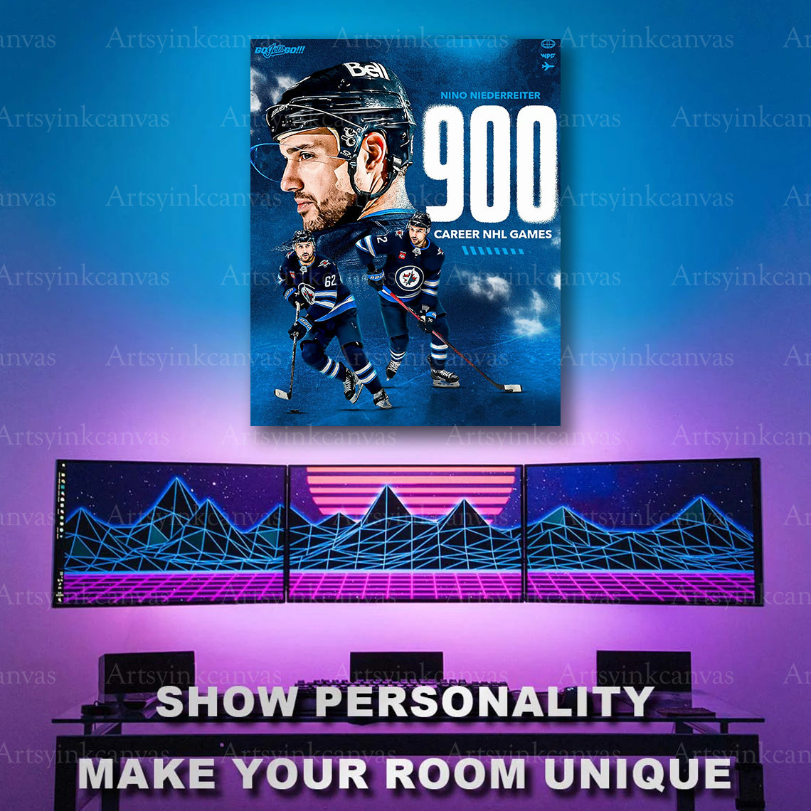 Nino Niederreiter 900 NHL games artwork