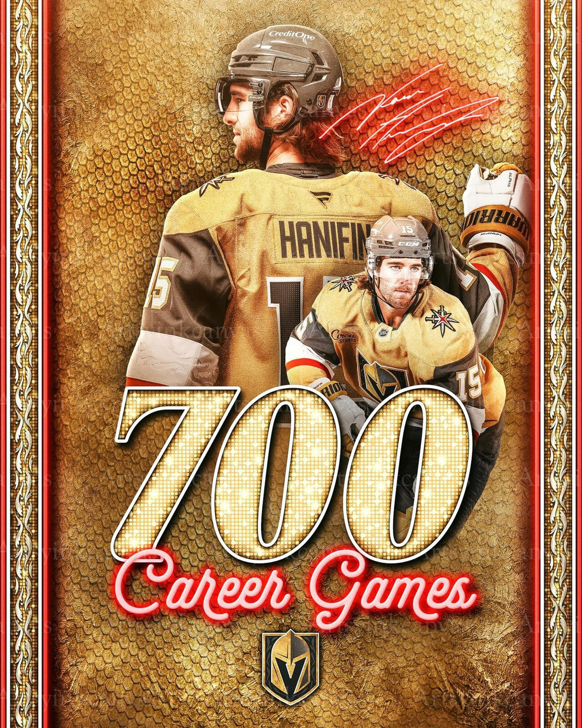 Noah Hanifin 700 career games collage canvas wall art