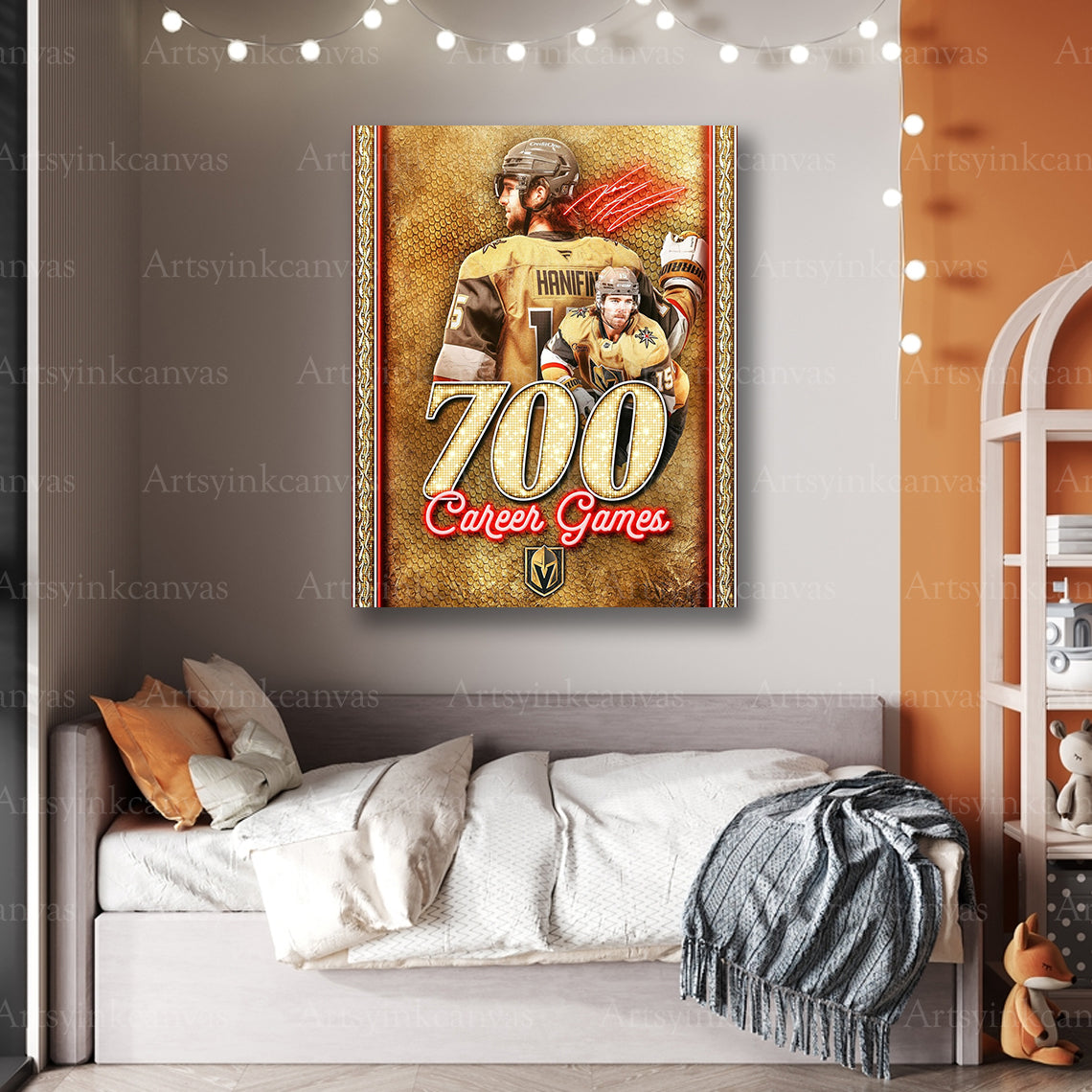 Premium Noah Hanifin 700 career games canvas print