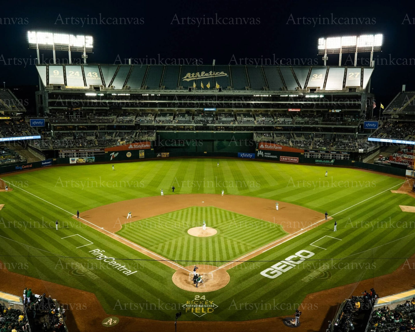 Oakland Athletics Oakland Coliseum view canvas wall art